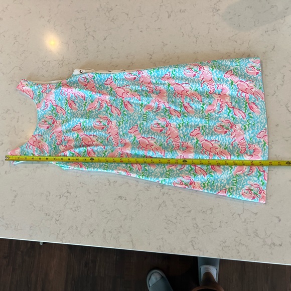 Lilly Pulitzer Pink & Turquoise Lace Up Dress with Lobster Print Women’s Size 4 - Picture 8 of 12